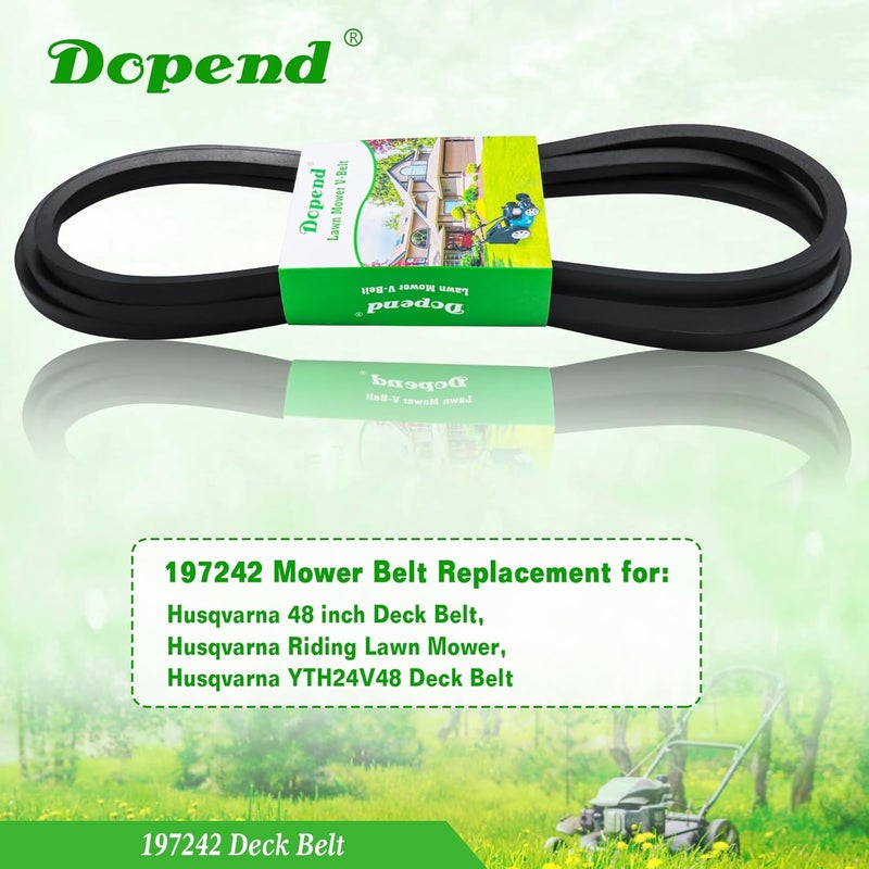 Dopend 532197242 197242 Deck Belt 5/8'' x 138-3/4'' for Husqvarna 48 inch Deck Belt YTH2348, YTH24V28, Craftsman, AYP Riding Lawn Mower, Replaces 532197242 Husqvarna Deck Drive Belt 593773401 - Image 2